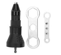 Pistolet À Rivetage Électrique, Embout de Perçage À Rivet en, Adaptateur de Pistolet À Rivetage, Pistolet À Rivets sans Fil Kit D'outil de Perceuse Électrique À Rivets Riveteuse Adaptateur (Noir)