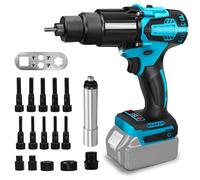 Pistolet à riveter compatible avec batterie Makita (non inclus), 2 en 1, riveteuse électrique avec embouts pour M6 M8, pour rivets de 2,4 à 4,8 mm