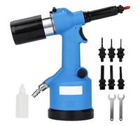 Pistolet à riveter for écrous, outil pneumatique hydraulique robuste, kit de réglage for pistolet à riveter automatique, tension de travail de 19,1 kN, avec 6 types de buses for rivets.
