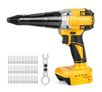 Pistolet à riveter sans fil compatible avec batterie Dewalt 20 V (sans batterie), pince à riveter électrique professionnelle sans balais avec lumière LED, 3 adaptateurs, 60 rivets et clé pour métal
