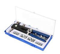 Pistolet à Rivets Filetés, Alliage d'Aluminium à Tête Plate, Kit de Rivets avec Tailles M3 M4 M5 M6 M8, Inclut Pistolet et Accessoires pour Bricolage et Usage Industriel