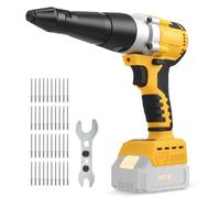 Pistolet à rivets sans fil avec Dewalt 18V, pistolets à écrou à rivets électriques et automatiques avec 40 rivets pour outil à rivets pop sans balais de 1/8" et 5/32" Jaune