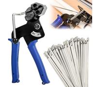 Pistolet à serre-câbles en acier inoxydable WANDGU : 100 pièces de serre-câbles en acier inoxydable de 300 mm x 4,6 mm, outil de serrage de câbles jusqu'à 13 mm