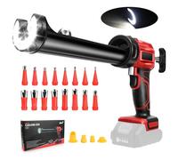 Pistolet à Silicone électrique, Pistolet électrique en silicone avec lumière LED et 4 vitesses pour cartouches de 300 ml - Pistolet à cartouche sans fil 18V -20Vpour étanchéité
