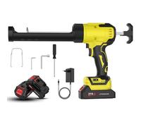 Pistolet à Silicone électrique pour Makita 18V, Pistolet à cartouche electrique 2× 2000mAh, pistolet silicone avec LED, 4 vitesses réglables, 300ML pour Sceller,Étanchéifier (2 × Batteries(B))