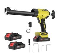 Pistolet à Silicone électrique pour Makita 18V, Pistolet à Colle Sans Fil 1500mAh, Pistolet à cartouche electrique avec LED, 4 Vitesses, Pistolet Joints 300ML pour Sceller, Remplir (2 Batterie B)