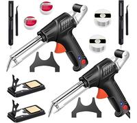 Pistolet à Souder Manuel Portable 3 en 1, 2 Outils De Soudage Laser Industriels Chauffés en Interne, Ensemble De Pistolet à Souder Multifonction pour Répa, 2 Pcs Black, 20.5 * 14.5 * 4.2cm