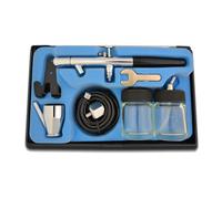 Pistolet aérographe pour compresseur d'aérographe Kit Double-Action Pistolet spécial NOZZLE et aiguille, Pistolet UNIVERSEL, OPTIMAL pour apprendre différentes techniques (Double-Action Gun 128 D 0,35