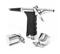 Wiltec Kit Pistolet aérographe professionnel Modèle 116 - Action double DA - avec Buse et Aiguille 0,3 mm - Godets 7/10 ml - Tatouage, bronzage, maquillage, modélisme airbrush