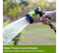 Pistolet Arrosage 100% Metal avec 8 Modes de Pulvérisation,Pistolet d'arrosage Haute Pression,Valve Marche/arrêt à Régler avec le Pouce pour Pelouses,Voitures et des Animaux-Vert