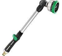 Pistolet Arrosage En Métal 9 Modèles Réglables, Pistolet De Pulvérisation Allongé Avec Débit D'Eau Contrôlable, Lavage De Voiture, Nettoyage De Cour, Arrosage Du Jardin -Vert