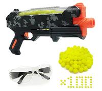 Pistolet blaster à 100 tours avec lunettes de protection pour garçons et filles, compatible avec les fléchettes Nerf Hyper Rounds, facile à recharger, peut contenir jusqu'à 50 balles