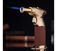 Pistolet Chalumeau Butane À Double Flamme, Chalumeau De Cuisine Chalumeau Avec Verrouillage De Sécurité Et Flamme Réglable, Pour La Cuisson, La Crème Brûlée, Le Soudage