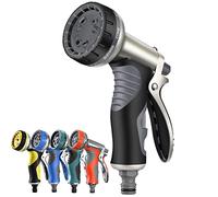 Pistolet d’arrosage Métal Pistolet Arrosoir avec 9 Modes Réglable Pistolet arrosage à Haute Pression Multifonctionnel pour Arrosage Pelouse, Lavage de Voiture et Douches des Animaux (Couleur or noir)