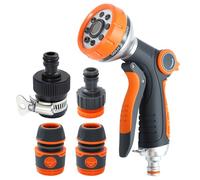 Pistolet d'arrosage, 8 Modes Pulvérisateur de Jardin, Pistolet de Jardinage avec 4 Interface, Pistolet Arrosoir Haute pour le Lavage des Voitures, les Jardins, les Plantes, les Animaux domestiques