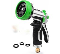 Pistolet d'arrosage : buse en métal robuste avec raccords en laiton massif pour un joint étanche - 10 modes et contrôle du pouce pour un arrosage continu et sans fatigue de plus de 100 plantes et
