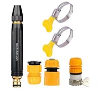 Pistolet d'Arrosage Haute Pression Réglable, Plastique Blanc, Buse 3 Jets, Raccord Universel, Nettoyeur Voiture, Plantes et Animaux, Lot de 3 (A)