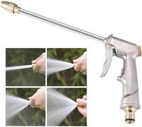 Pistolet d'arrosage Métal, Pistolet Arrosoir Métal Haute Pression avec Buse en Laiton Lavage de Voiture, Nettoyage, Irrigation de Jardin et Pelouse- Long