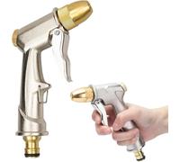Pistolet d'arrosage Métal,Pistolet d'arrosage avec Buse en Laiton,Pistolet Arrosoir,Pistolet à Eau de Jardin Robuste,Pour le lavage des Voitures et l'arrosage des Pelouses