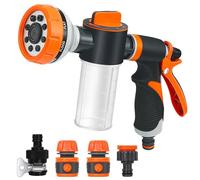 Pistolet d'arrosage, Pulvérisateur de Jardin, 8 Modes d'Arrosage Pistolet Arrosoir avec 4 Interface pour le Lavage des Voitures, les Jardins, les Plantes, les Animaux domestiques