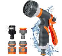 Pistolet d'arrosage, Pulvérisateur de Jardin, 8 Modes d'Arrosage Pistolet Arrosoir avec 4 Interface pour le Lavage des Voitures, les Jardins, les Plantes, les Animaux domestiques