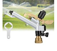 Pistolet d'arrosage réglable à 360° en métal avec buse en cuivre pour arrosage de grande surface dans le jardin, la ferme, la pelouse et l'irrigation paysagère