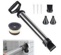 Pistolet de Calfeutrage pour Mortier,Pistolet à Coulis,Outils de Jet Manuel,Outil de Calfeutrage Manuel,Injecteur de Mortier en Acier Inoxydable,avec 4 Buses et 3 Buses en Caoutchouc Tokaneit