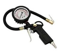 Pistolet de Gonflage à Main avec Manomètre Précis pour Pneus Noir