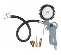 ABAC Pistolet de Gonflage de Pneus 3 Pièces pour Compresseur G-580, Comprenant un Gonfleur de Pneus avec Manomètre et 3 Embouts de Gonflage, Pression Max. 8 Bar