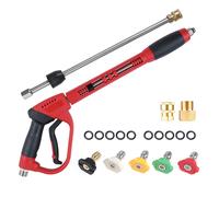 Pistolet de lavage a pression,5000 PSI,pistolet de lavage puissant,pistolet de lavage a pression 40inch,pistolet de lavage a pression M22,verrou de securite,5pcs embouts de buse colores