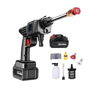 Pistolet De Lavage De Voiture Électrique Au Lithium Haute Tension Pistolet De Lavage De Voiture Portable sans Fil 12V 200W 30BAR-50BAR Nettoyeur Haute Pression Puissant Facile(Five Cells)