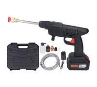 Pistolet de Lavage de Voiture sans Fil, Galerie de Lavette à Main-d'œuvre Gun-Pistolet à Haute Pression avec Une Pression d'eau de 25 Barres de 6 à 7 Mètres Plage de la Batterie (Prise UE)