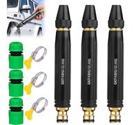 Pistolet de lavage haute pression pour usage domestique avec buse amplificatrice - Matériau en alliage,modes de pulvérisation réglables multiples-Idéal pour le lavage des voitures,l'arrosage (3PCS)