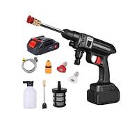 Pistolet De Lavage Voiture Électrique Au Lithium Haute Tension Portable sans Fil 12V 200W 30BAR-50BAR Nettoyeur Pression Nettoyage Puissant(Black)