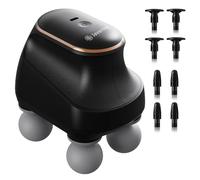 Pistolet de massage à 4 têtes pour tissus profonds, mini pistolet de massage musculaire à percussion pour soulager la douleur, masseur musculaire électrique portable avec 5 vitesses, 3 accessoires