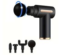 Pistolet de Massage Compact à Couple Élevé pour le Soulagement Profonds - Rechargeable par USB, Design Élégant Noir & Doré avec Poignée Ergonomique, Moteur Puissant pour la Relaxation du Dos & du Cou,