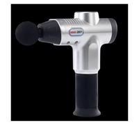 Pistolet de massage en alliage d'aluminium avec 20 vitesses et 8 têtes de massage. Pistolet de massage des tissus profonds, puissant et silencieux for soulager la douleur.(Silver)