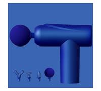 Pistolet de massage en plastique avec 4 têtes de massage, masseur musculaire électrique à percussion rechargeable et portable for soulager la douleur(Blauw)