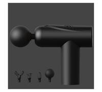 Pistolet de massage en plastique avec 4 têtes de massage, masseur musculaire électrique à percussion rechargeable et portable for soulager la douleur(Svart)