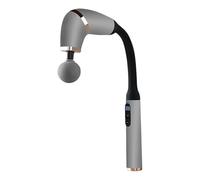Pistolet de massage en plastique avec 4 têtes de massage, masseur musculaire électrique portable à percussion for tout le corps, utilisation à domicile et au bureau(Grey)