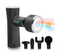LifenaXX Pistolet de massage LX-041 – tissus profonds, 5 têtes, 3 niveaux chaud/froid, noir/argent