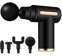 Pistolet de massage, masseur de tissus profonds à main avec 4 têtes de massage et masseur de main avec écran LCD écran tactile pour relaxation ciblée des épaules, du dos et du corps, cadeau pour homme