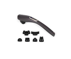 Pistolet de massage multifonction LIVOO DOS223C XXL 6-en-1 12 modes 10 vitesses poignée XXL Noir rechargeable 2000 mAh, arrêt auto 15 min, écran rétroéclairé bleu