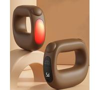 Pistolet de Massage Musculaire avec 5 Modes/5 intensités, Masseur à Percussion Musculaire avec Fonction Chauffante à 45 °C, Sangle Réglable de 132 cm pour dos, cou, Jambes, Brun