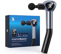 Pistolet de Massage Musculaire avec Poignée Amovible, RENPHO Reach Massage Gun, 5 vitesses, 4 Têtes de Massage, 2 en 1 Masseur de Tissus Profonds à Main
