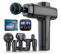 Pistolet de Massage Musculaire CHOIGN,Portable & Silencieux,6 Têtes de Massage,30 Vitesses,8H d'autonomie,4800 RPM, Appareil de Massage pour Soulager Douleurs et Raideurs Musculaires