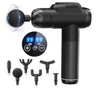 Pistolet de Massage Musculaire,Masseurs Électriques Portables avec 99 Vitesses,Silencieux Muscle Pistolet Masseur 6 Têtes de Massage Réglables/Écran LCD,Pour Soulager Douleurs et Raideurs Musculaires