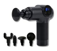 Pistolet de Massage Percussion Professionnel - 8 Vitesses Intelligentes, 4 Têtes, Masseur Musculaire Profond & Récupération Sportive