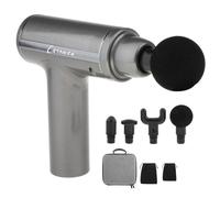 Pistolet De Massage Portable Professionnel Massage Musculaire Des Tissus Profonds Relax Pistolet Masseur Musculaire Rechargeable Usb Avec 5 Vitesses Argent