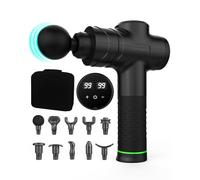 Pistolet de massage pour tissus profonds, 99 vitesses réglables, masseur à percussion, masseur du dos avec écran tactile LCD, pistolet de massage musculaire sans fil avec 10 têtes pour soulager les